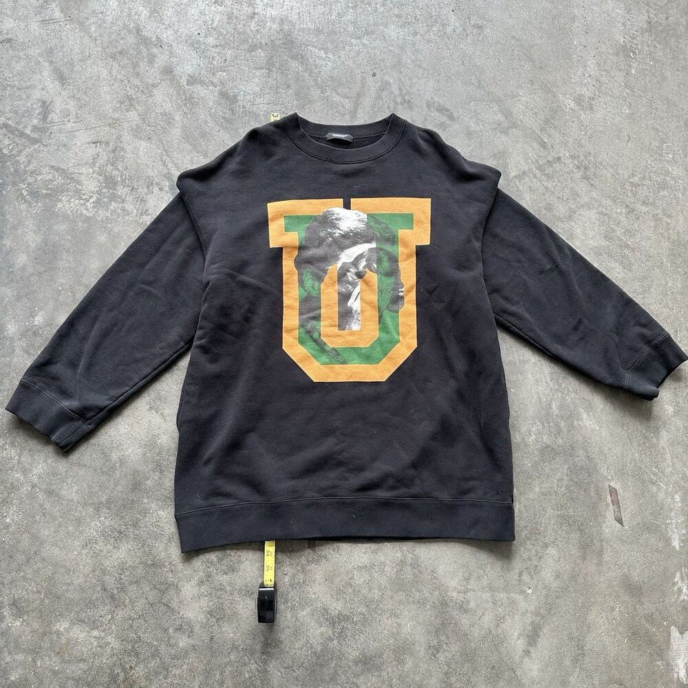 Size XL - UNDERCOVER Jun Takashi Big Sweat U Face Black Crewneck Hoodie USED
